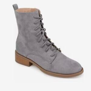 Journee Collection Gray Vienna Lace Up Combat Boots New Size 9.5